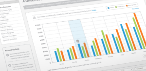 Website analytics dashboard displaying visitor trends, highlighting data-driven strategies for outreach marketing